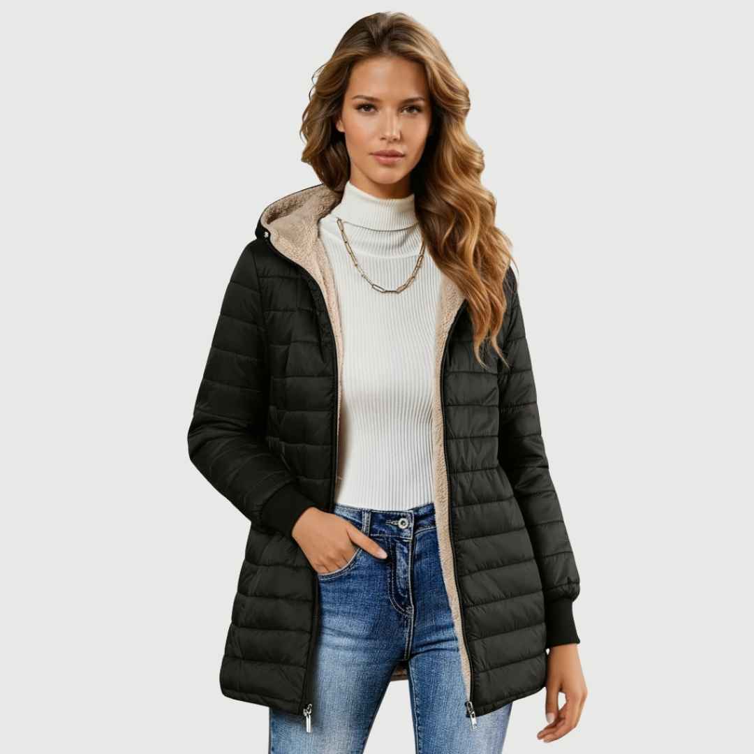 Camélia | Manteau d'Hiver Doublé en Sherpa