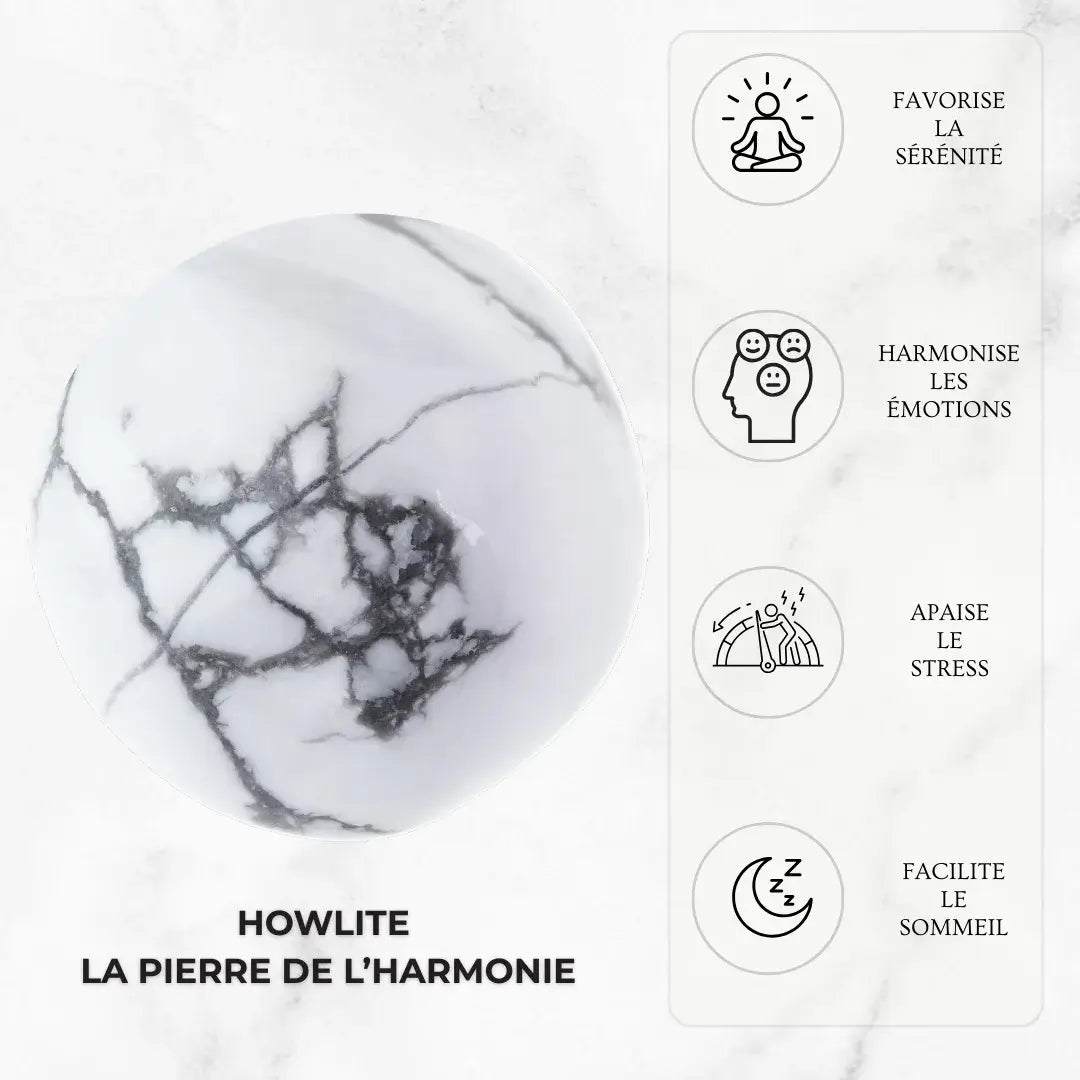 BRACELETS AMORE - Howlite & Onyx