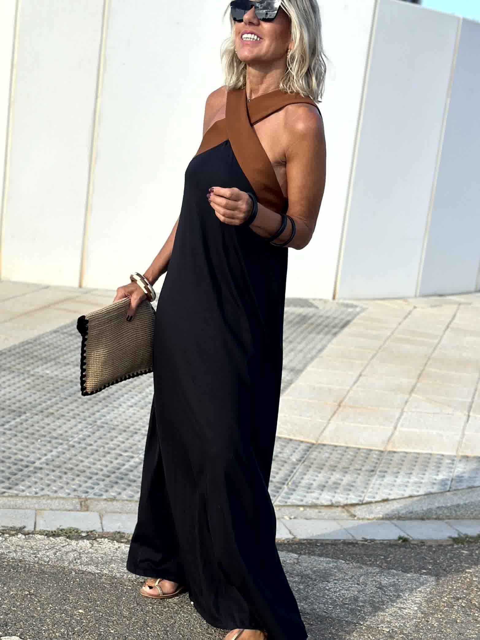 Sienna | Robe Élégante avec Dos Découvert et Col Croisé à la Mode