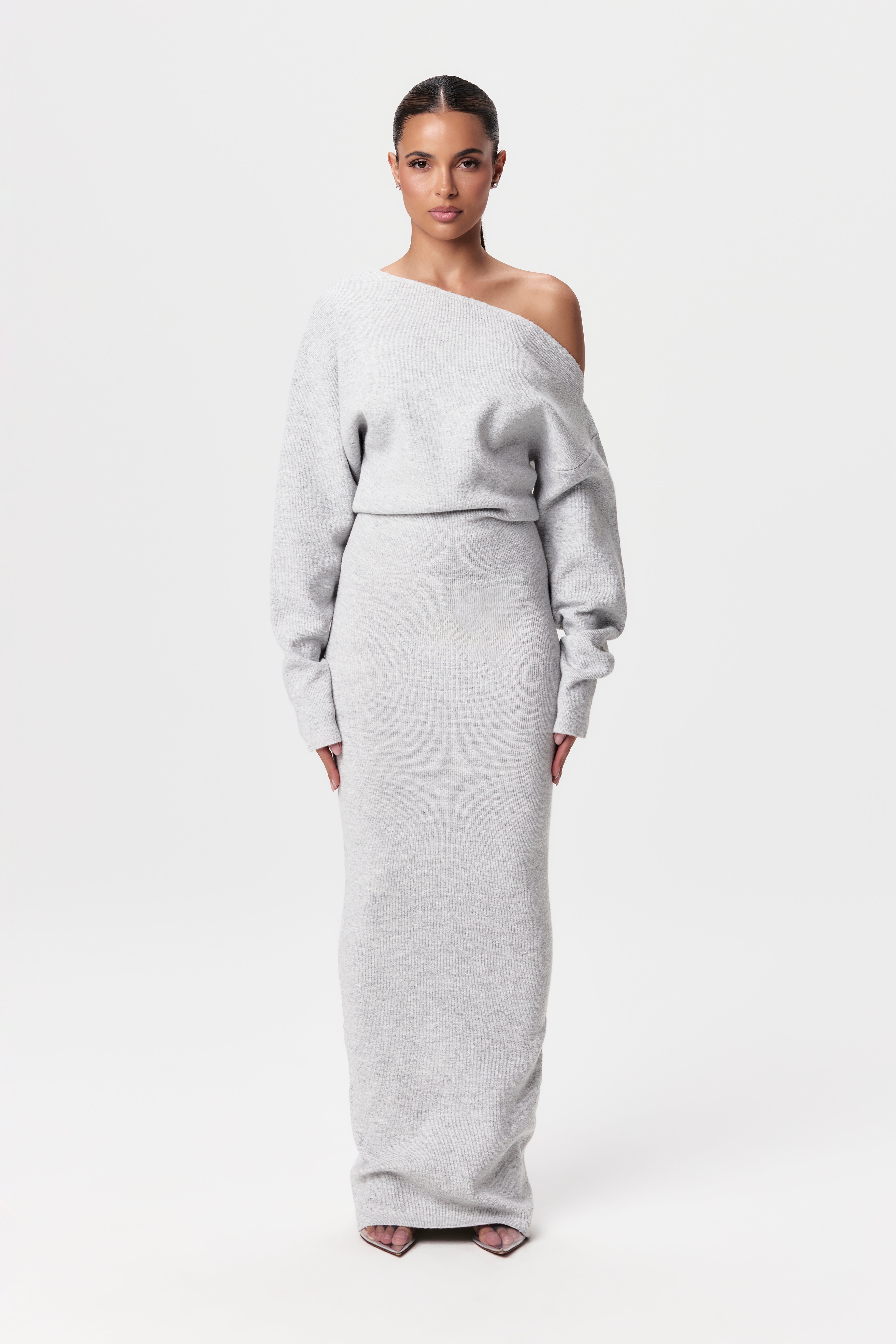Robe Pull à Épaules Dénudées