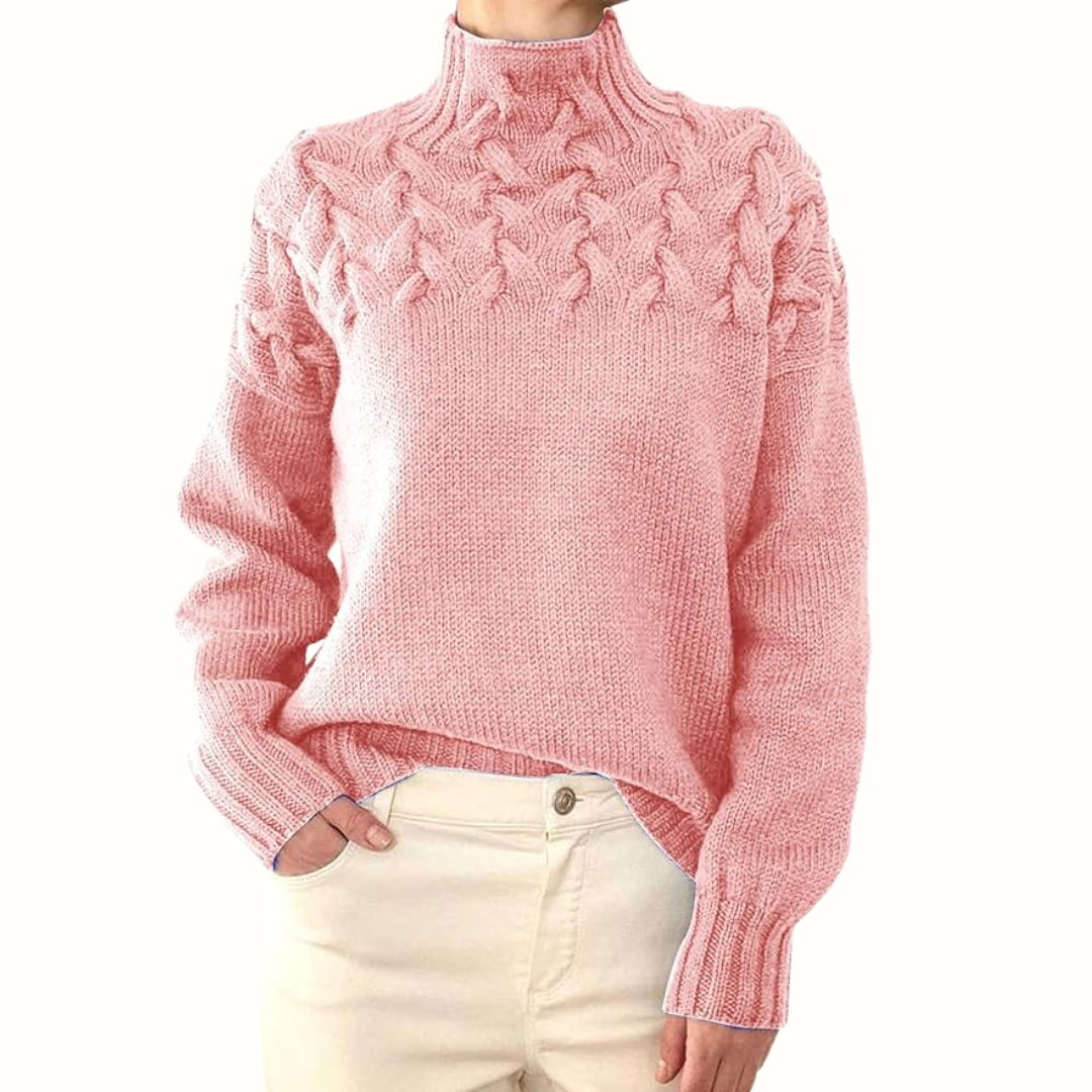Amélie Noël | Pull en Tricot Col Roulé Confortable