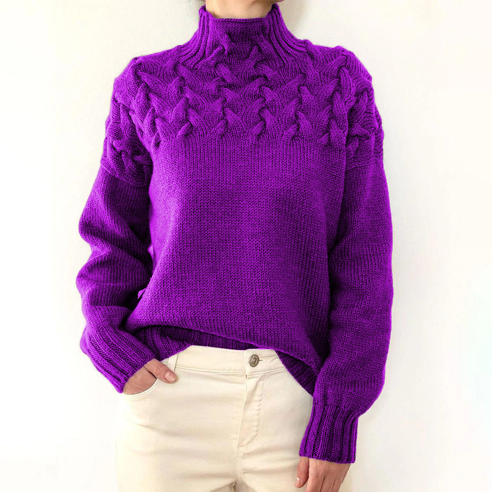 Amélie Noël | Pull en Tricot Col Roulé Confortable