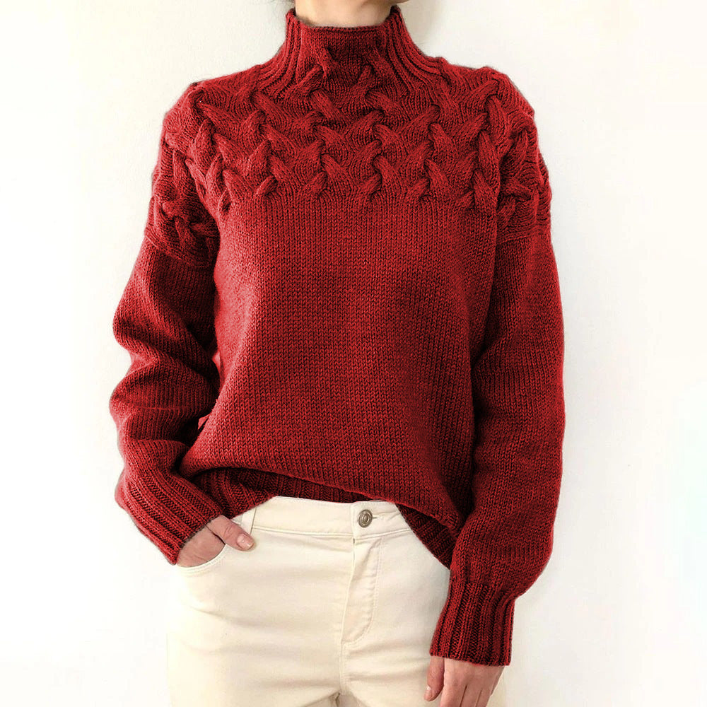 Amélie Noël | Pull en Tricot Col Roulé Confortable