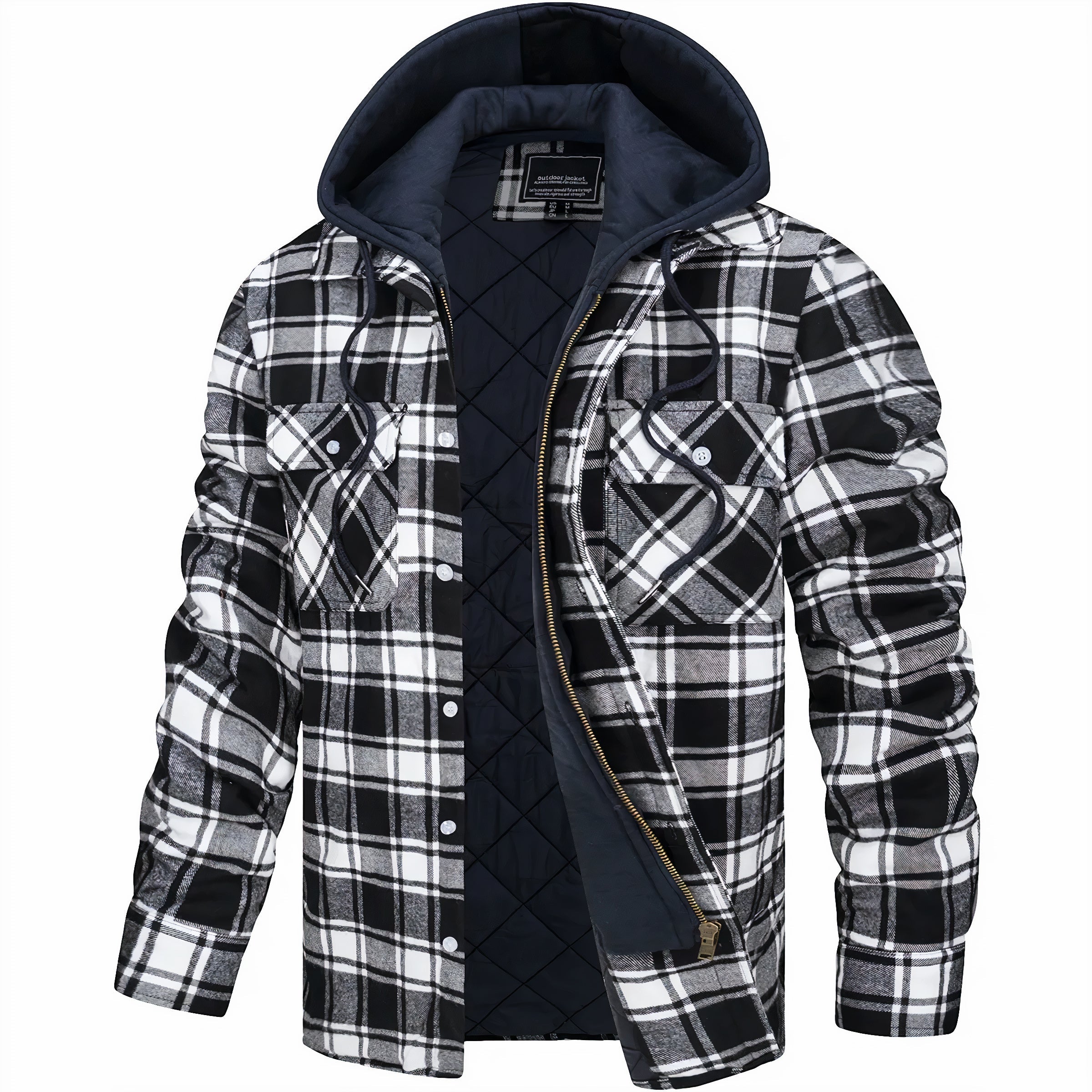 Tibor – Chemise overshirt à capuche matelassée