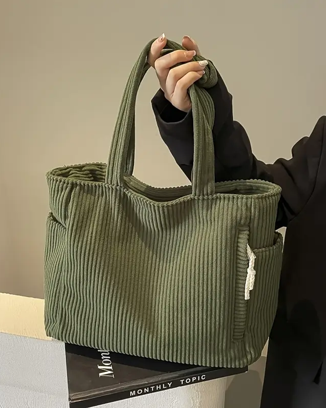 Tilda – Sac fourre-tout à rayures avec détail en cordon