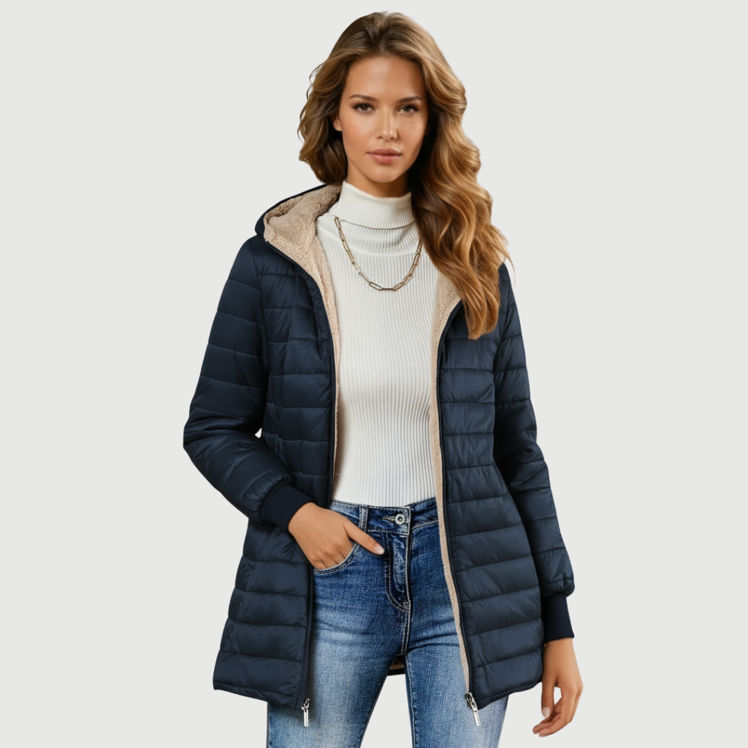 Camélia | Manteau d'Hiver Doublé en Sherpa