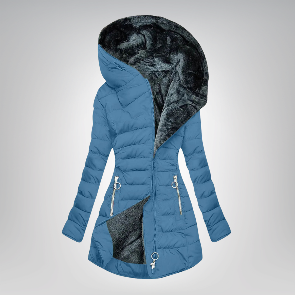 Émeraude | Manteau Douillet Doublé en Fourrure