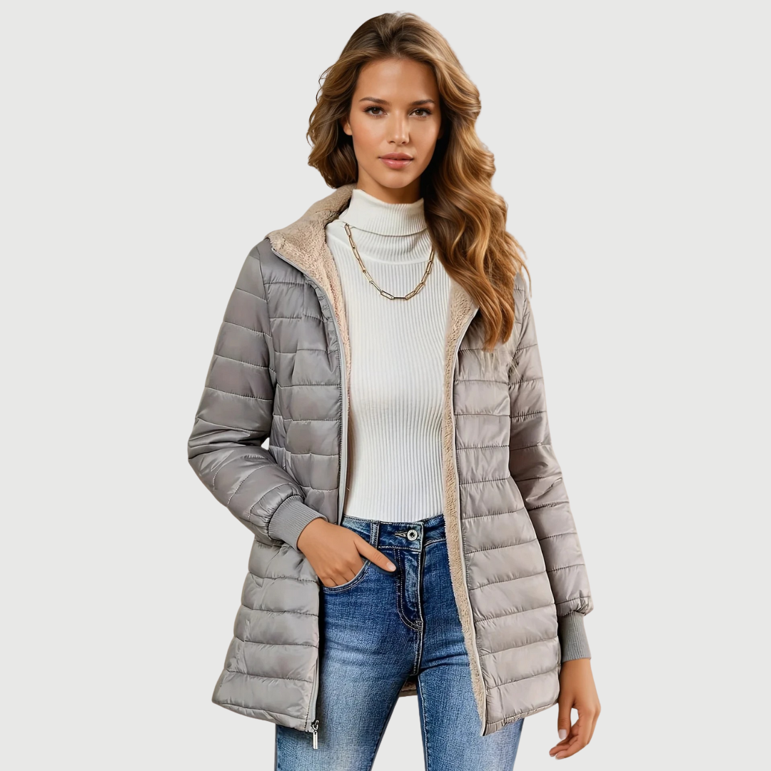Camélia | Manteau d'Hiver Doublé en Sherpa
