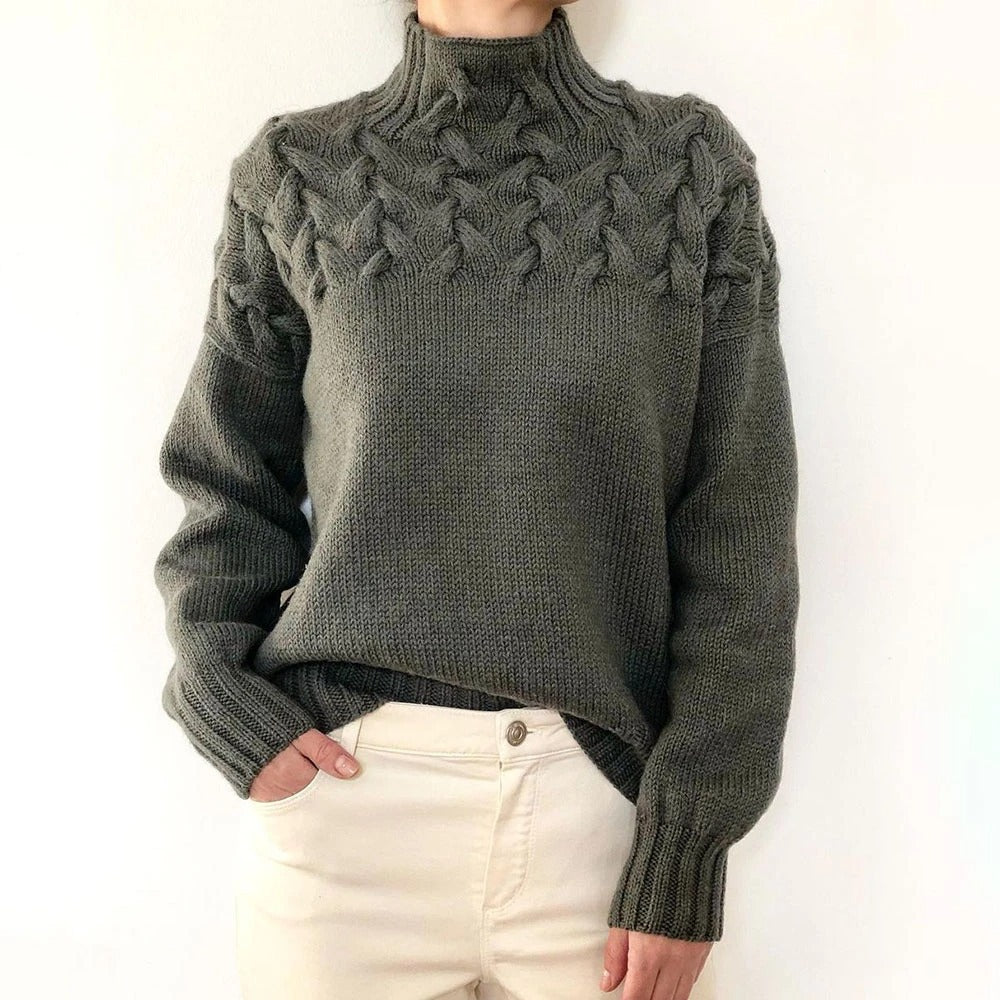 Amélie Noël | Pull en Tricot Col Roulé Confortable