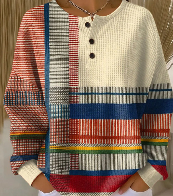 Soléane | Henley en tricot gaufré confortable