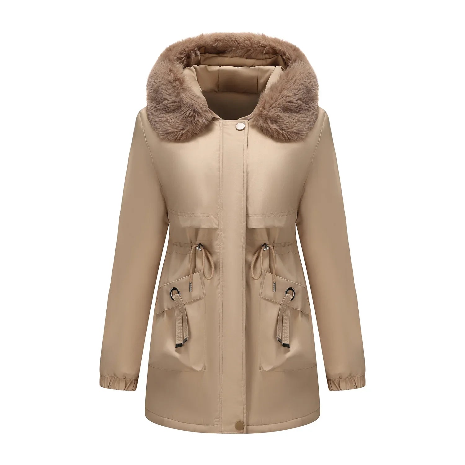 Grâce | Parka d'hiver élégante avec bord en fourrure