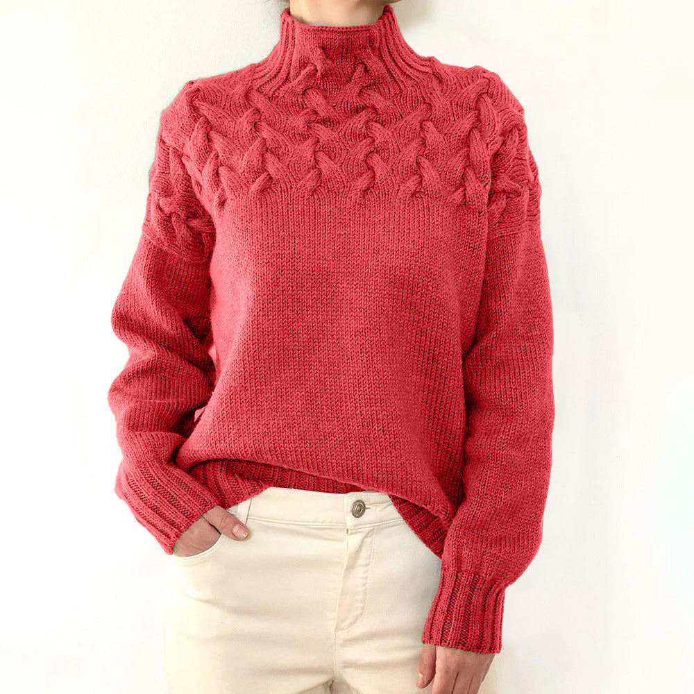 Amélie Noël | Pull en Tricot Col Roulé Confortable