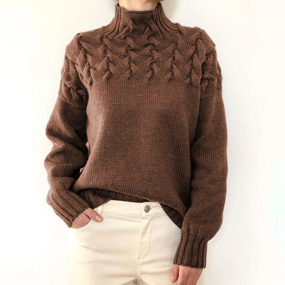 Amélie Noël | Pull en Tricot Col Roulé Confortable