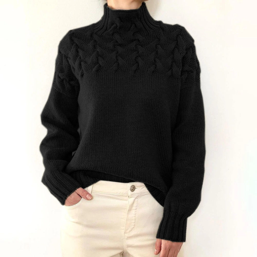 Amélie Noël | Pull en Tricot Col Roulé Confortable